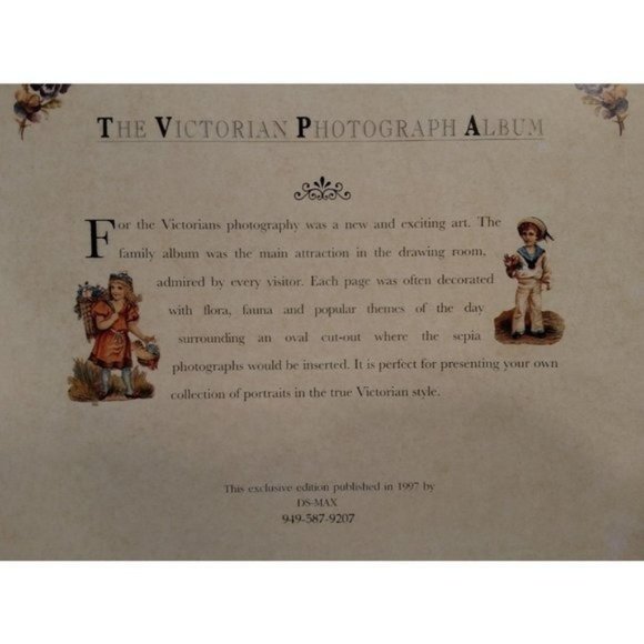 Vintage Victorian Photo Album w/ Ribbon Tie, Hardcover, EUC - Picture 8 of 10